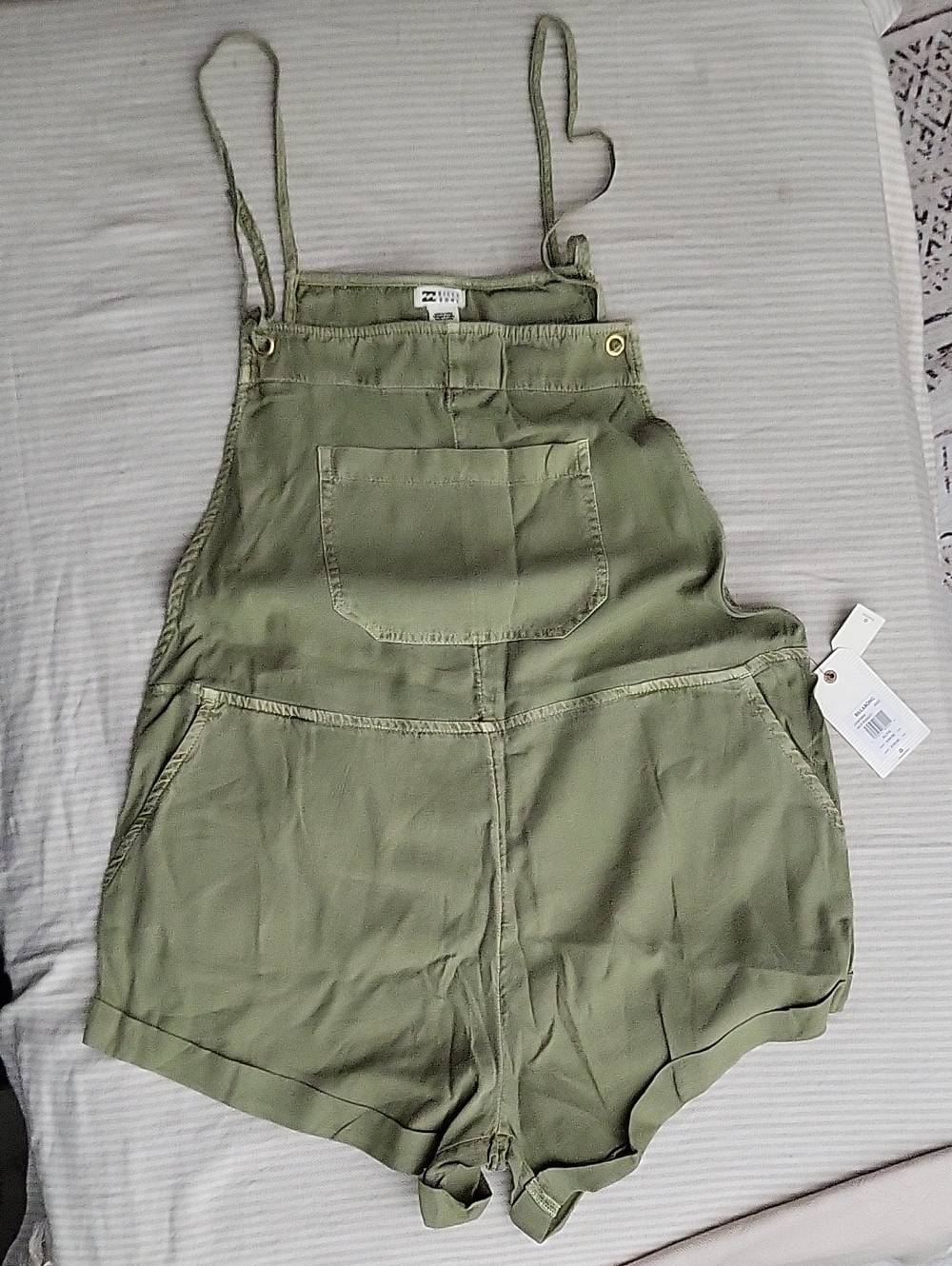 Billabong Olive Green Short Overalls